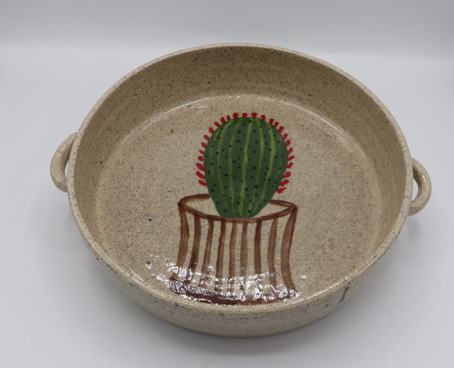 Rustic 11” ceramic casserole - Unique dessert stoneware