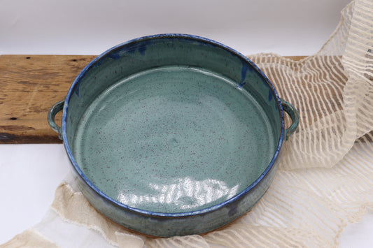 10" round pottery casserole
