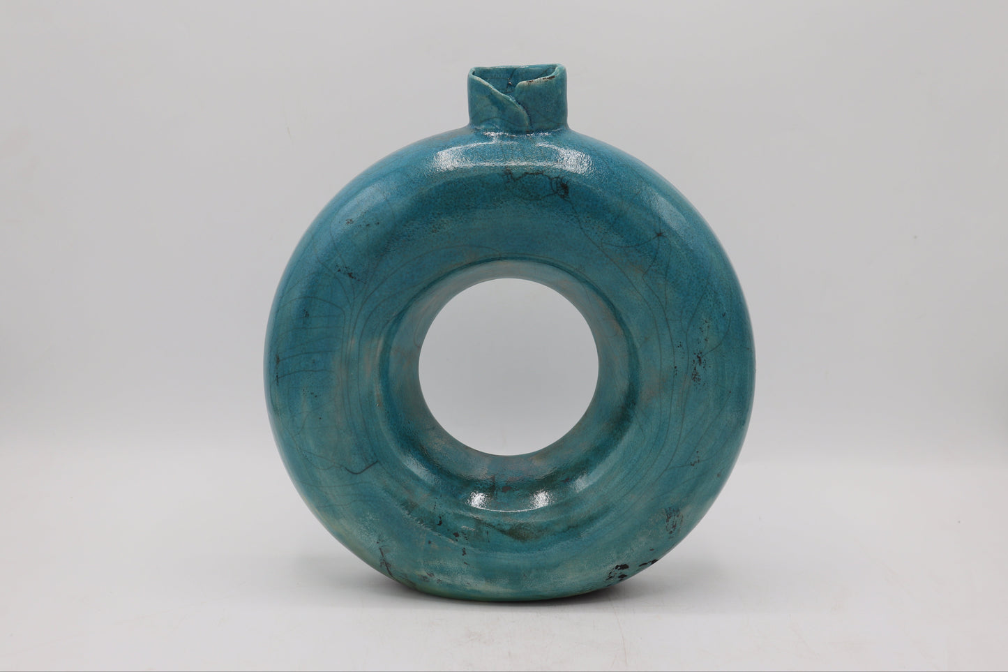 Handmade Raku Vase in a Nebula Raku Glaze
