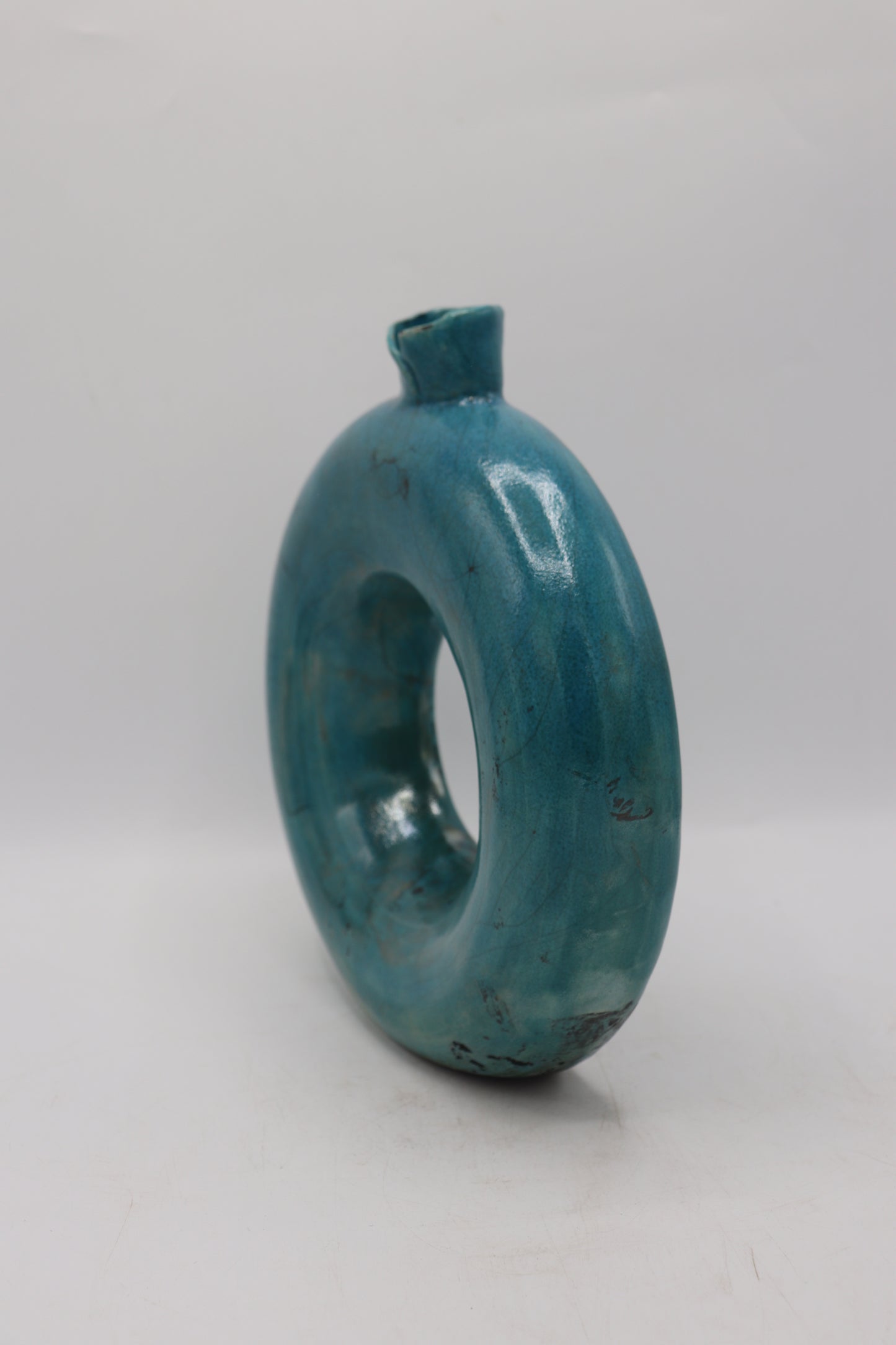 Handmade Raku Vase in a Nebula Raku Glaze