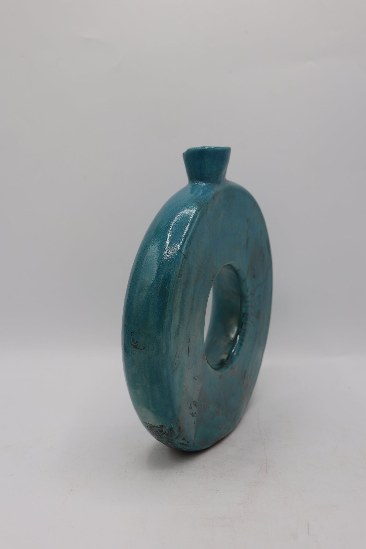 Handmade Raku Vase in a Nebula Raku Glaze