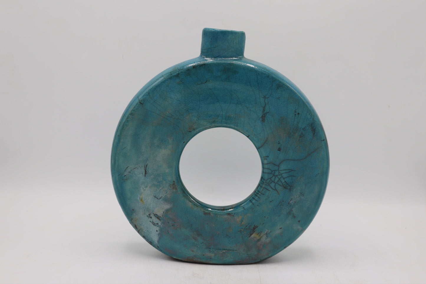 Handmade Raku Vase in a Nebula Raku Glaze