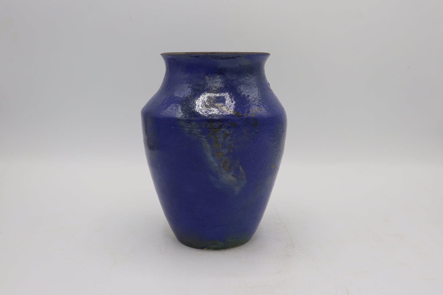 Handmade Raku Vase in a Blue Raku Glaze