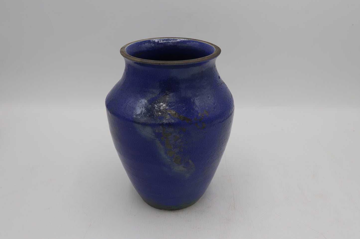 Handmade Raku Vase in a Blue Raku Glaze