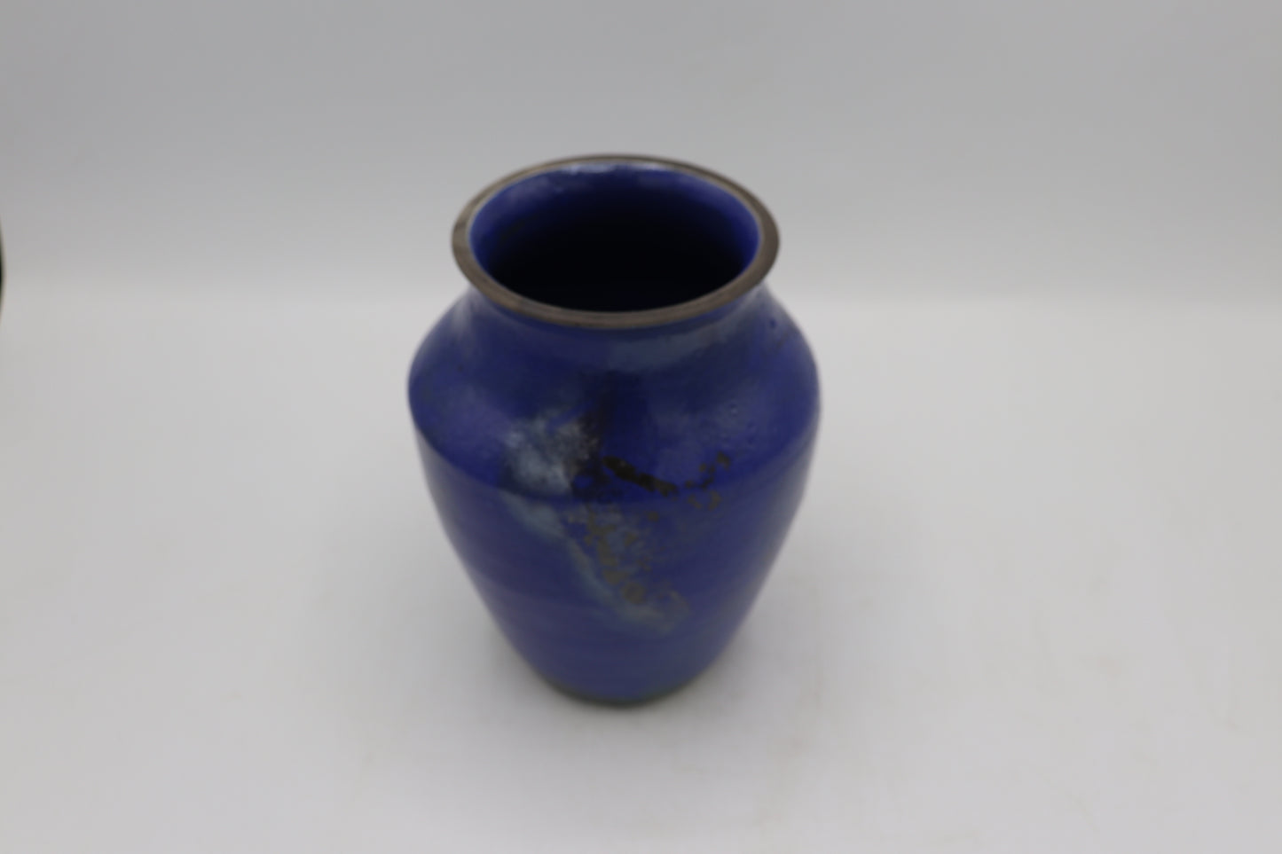 Handmade Raku Vase in a Blue Raku Glaze