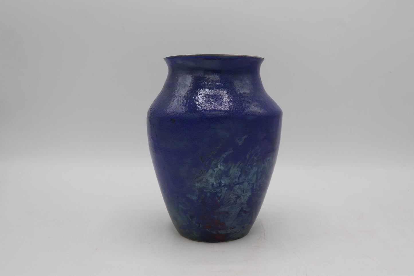 Handmade Raku Vase in a Blue Raku Glaze