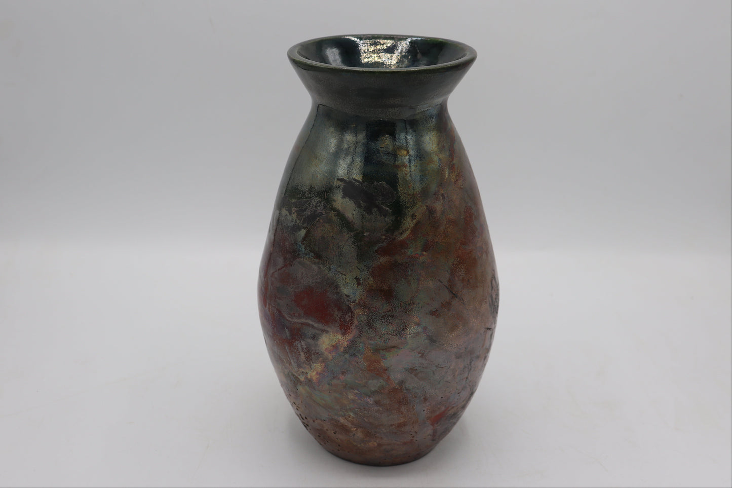 Handmade Raku Vase in a Cassiopeia Raku Glaze