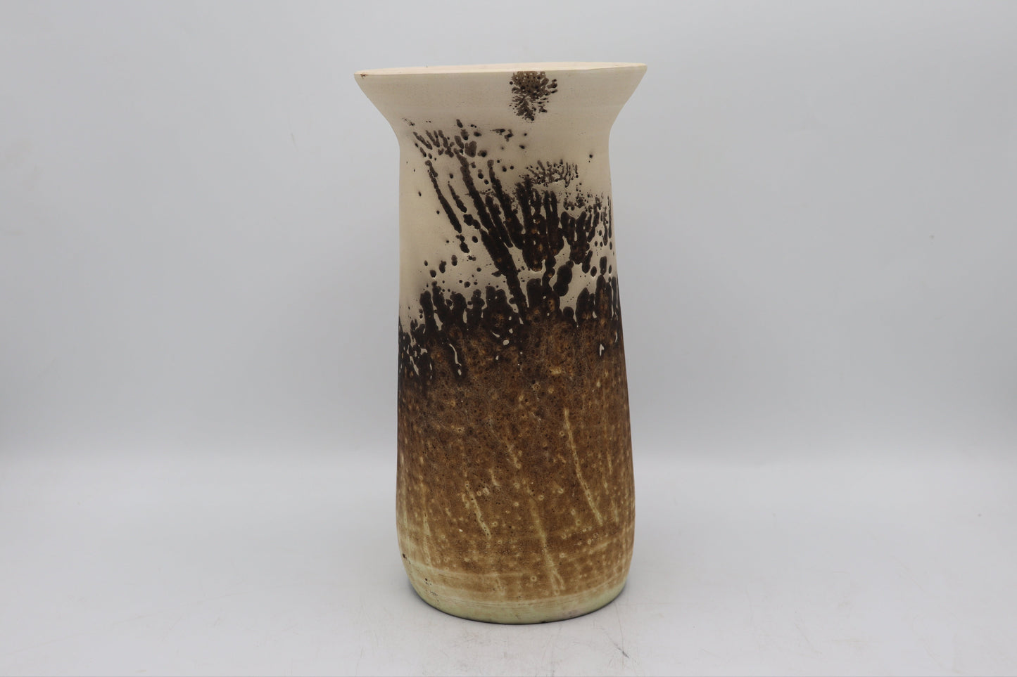 Large vase made from white Raku clay and fired in Obvara firing technique