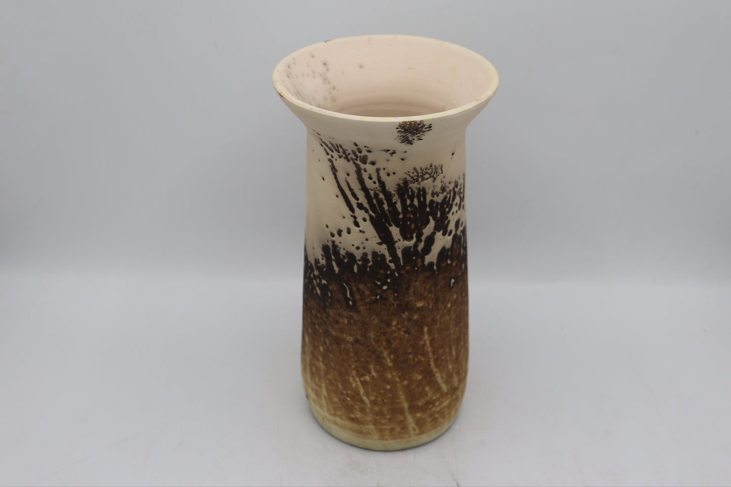 Large vase made from white Raku clay and fired in Obvara firing technique