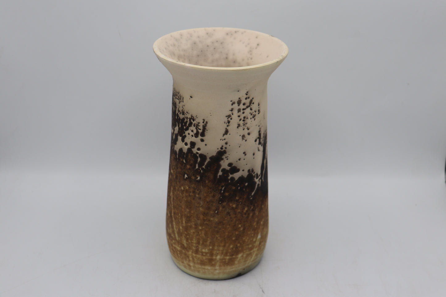 Large vase made from white Raku clay and fired in Obvara firing technique