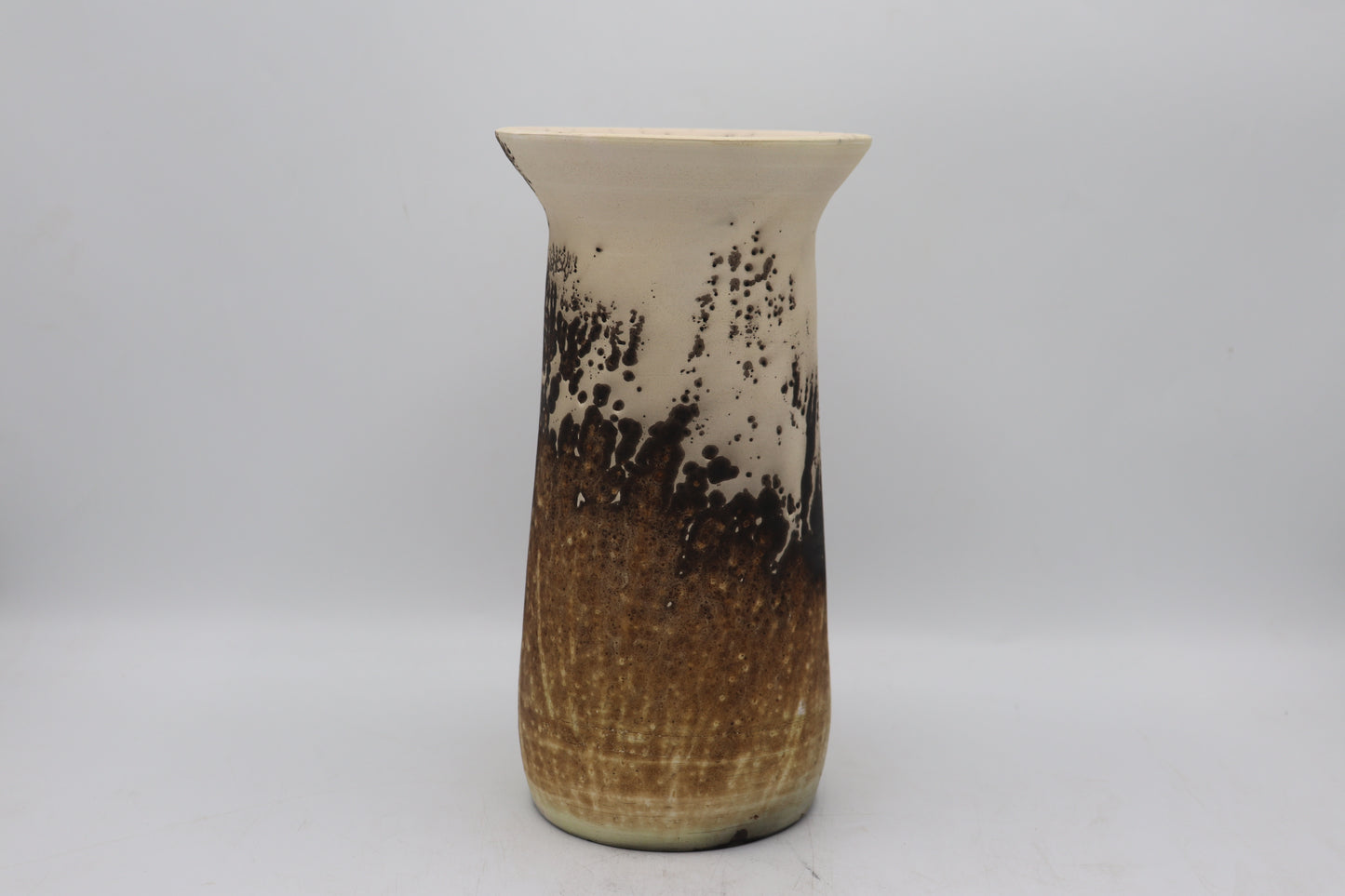 Large vase made from white Raku clay and fired in Obvara firing technique