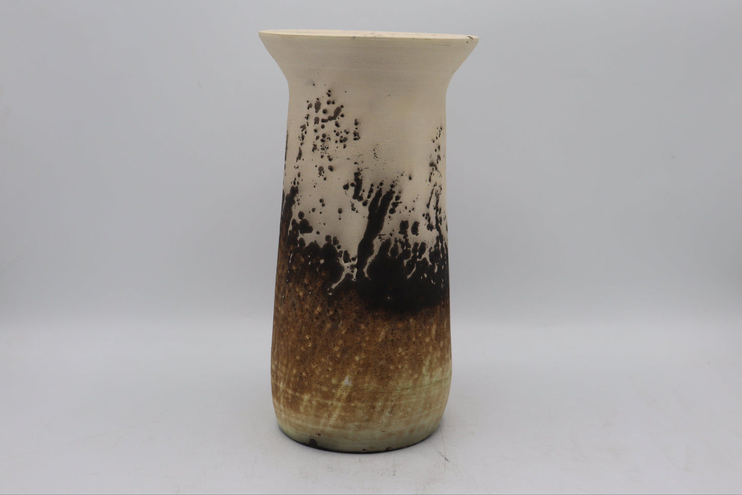 Large vase made from white Raku clay and fired in Obvara firing technique
