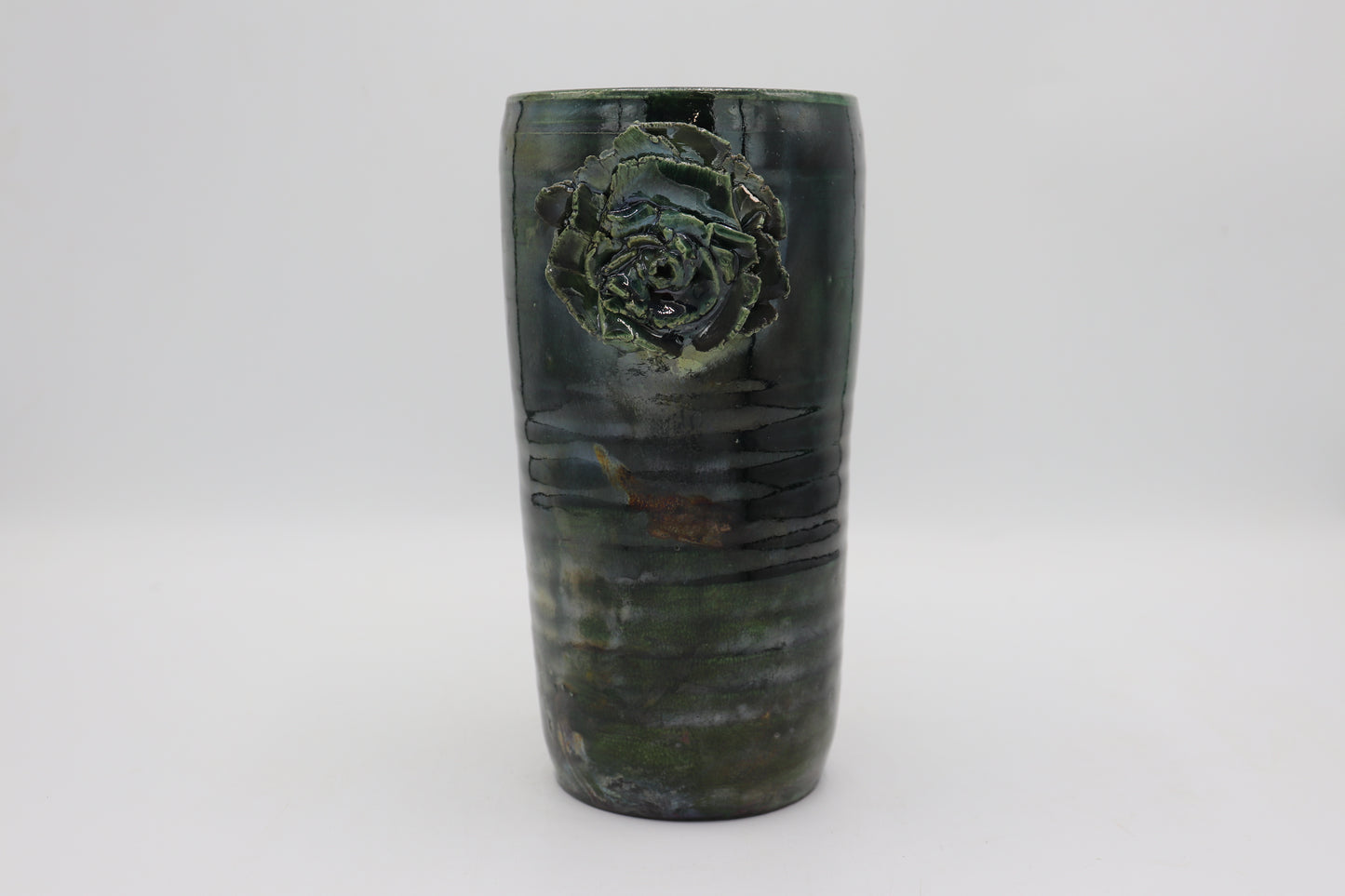 Handmade Raku Vase in a Cassiopeia Raku Glaze