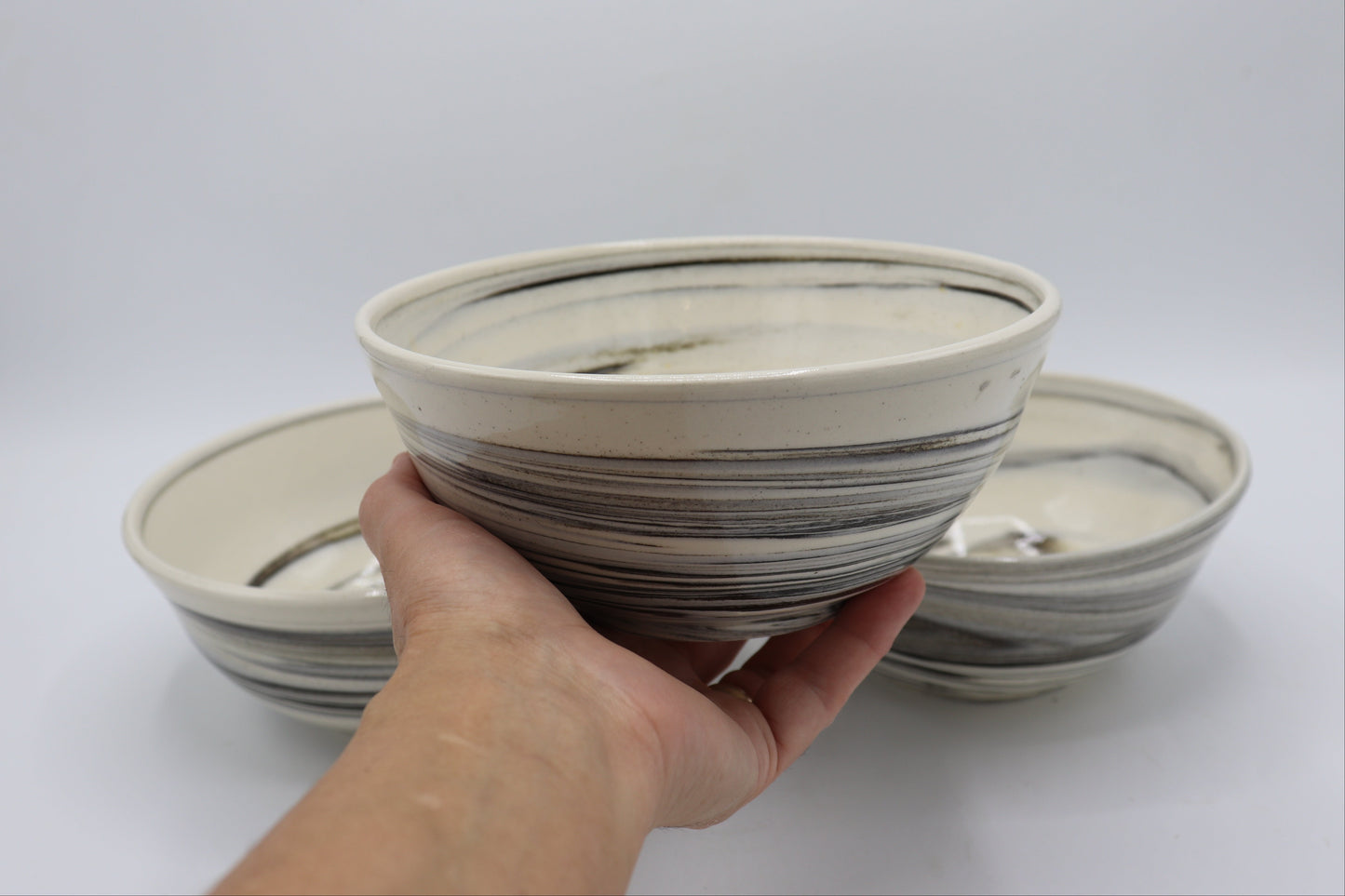 Ceramic bowl Handmade - Black & white