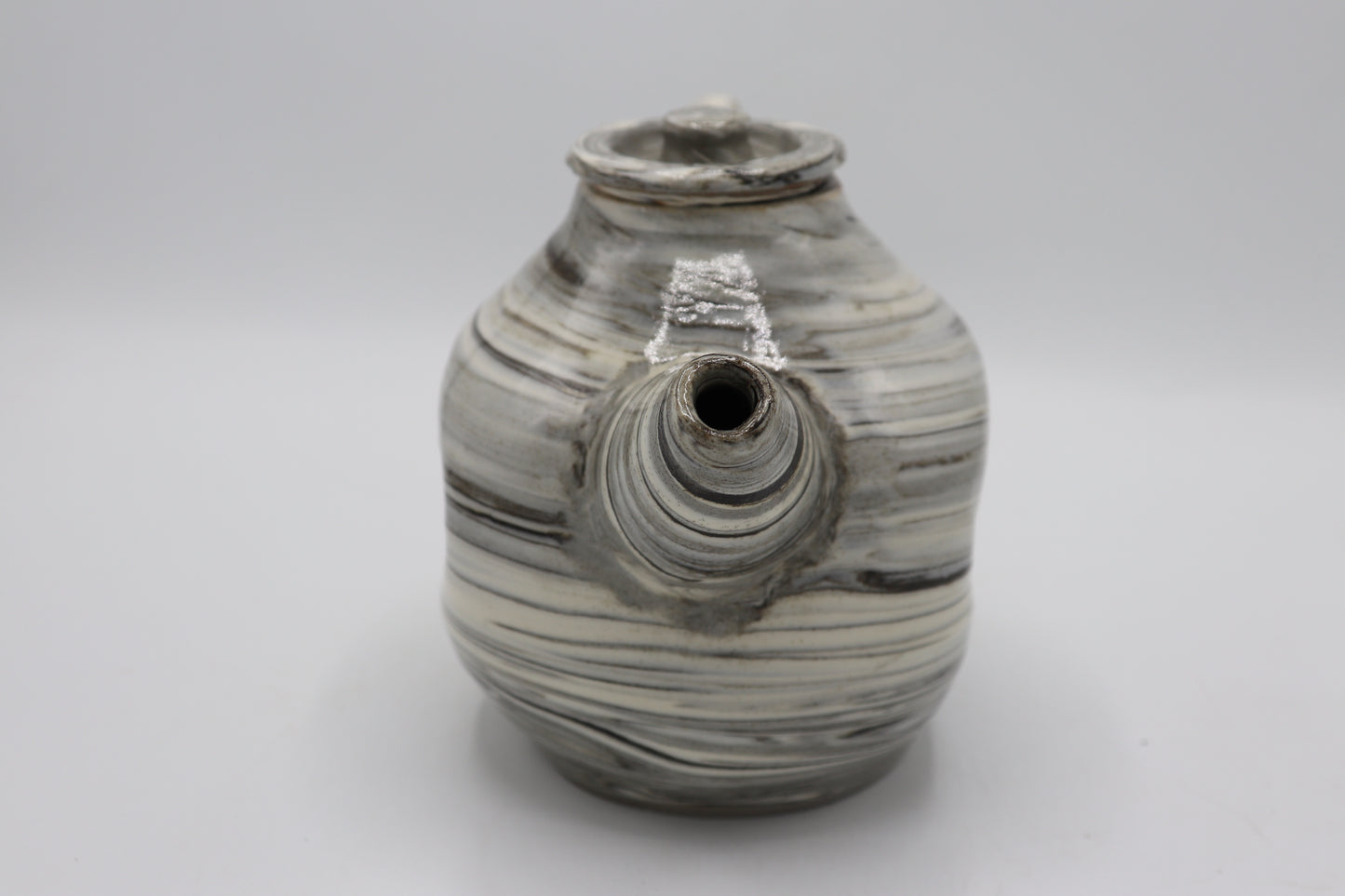 Ceramic Tea Pot Handmade - Black & white