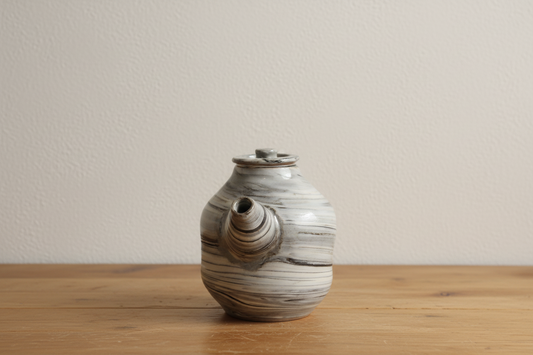 Ceramic Tea Pot Handmade - Black & white