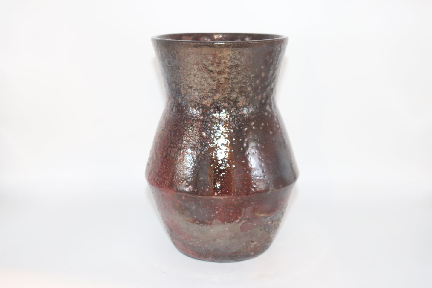 Ceramic white Raku Clay with a blue topaz Raku Glaze, Handmade tall Vase