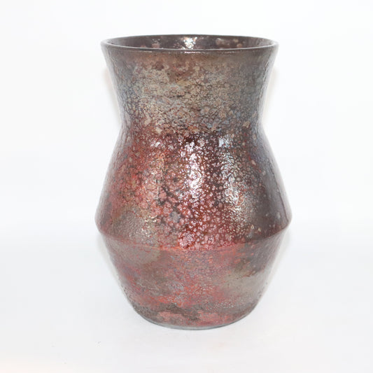 Ceramic white Raku Clay with a blue topaz Raku Glaze, Handmade tall Vase