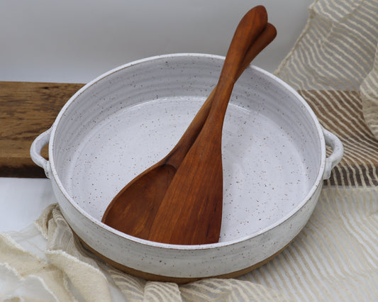 Rustic 9” ceramic casserole and salad bowl