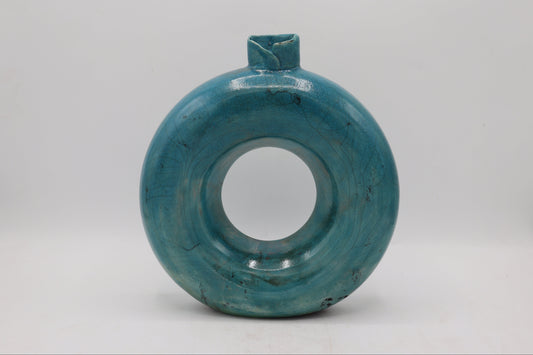 Handmade Raku Vase in a Nebula Raku Glaze
