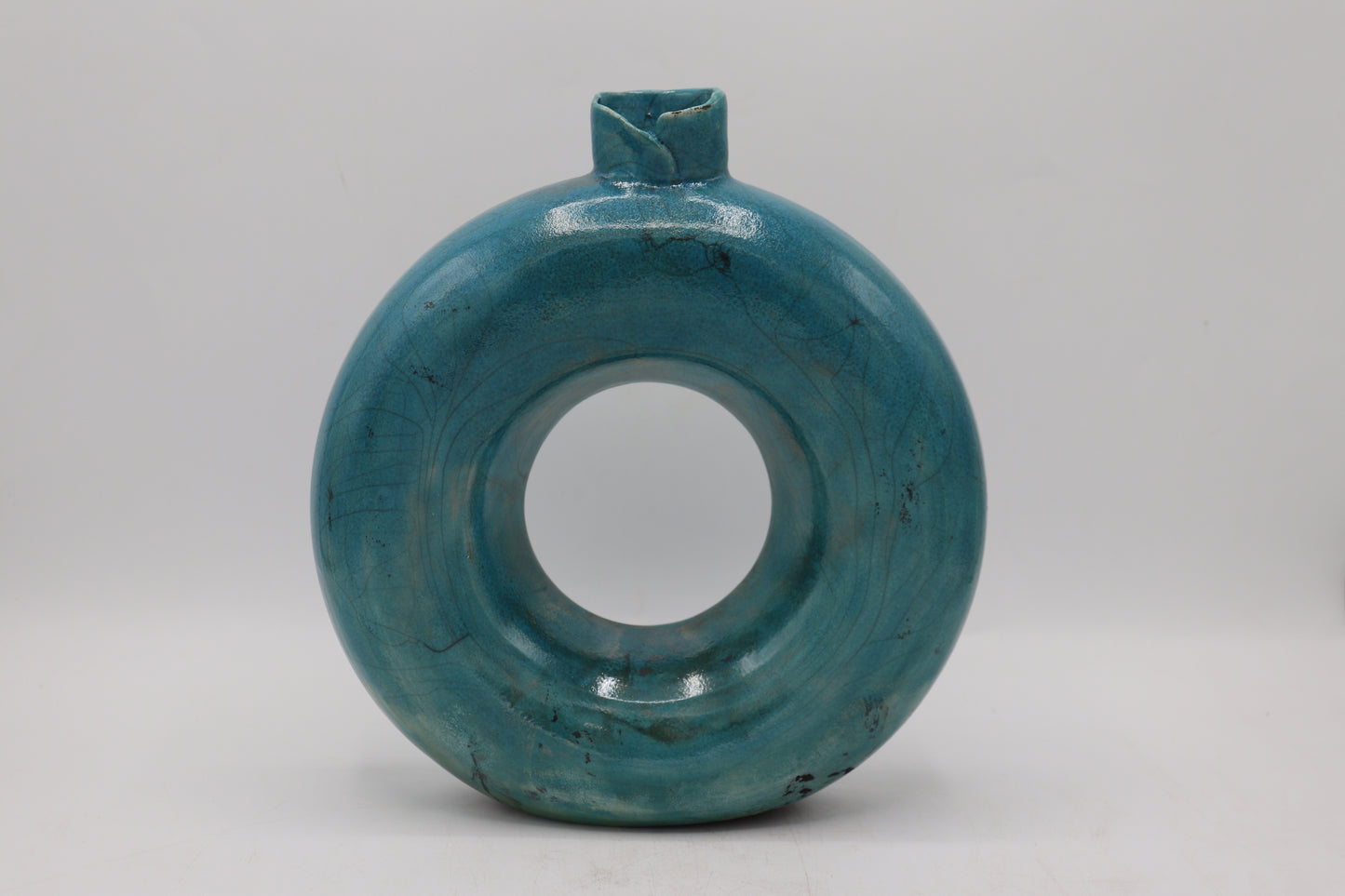 Handmade Raku Vase in a Nebula Raku Glaze