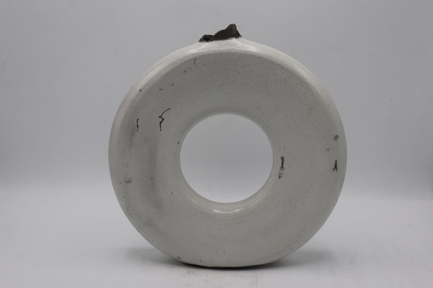 Handmade Raku Vase in a White Raku Glaze