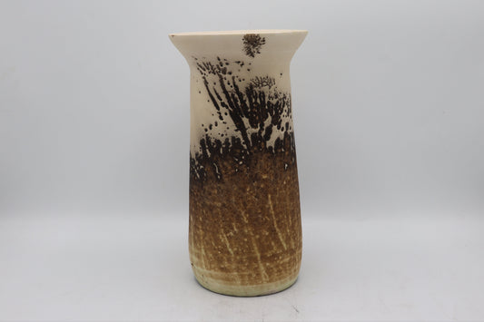 Large vase made from white Raku clay and fired in Obvara firing technique