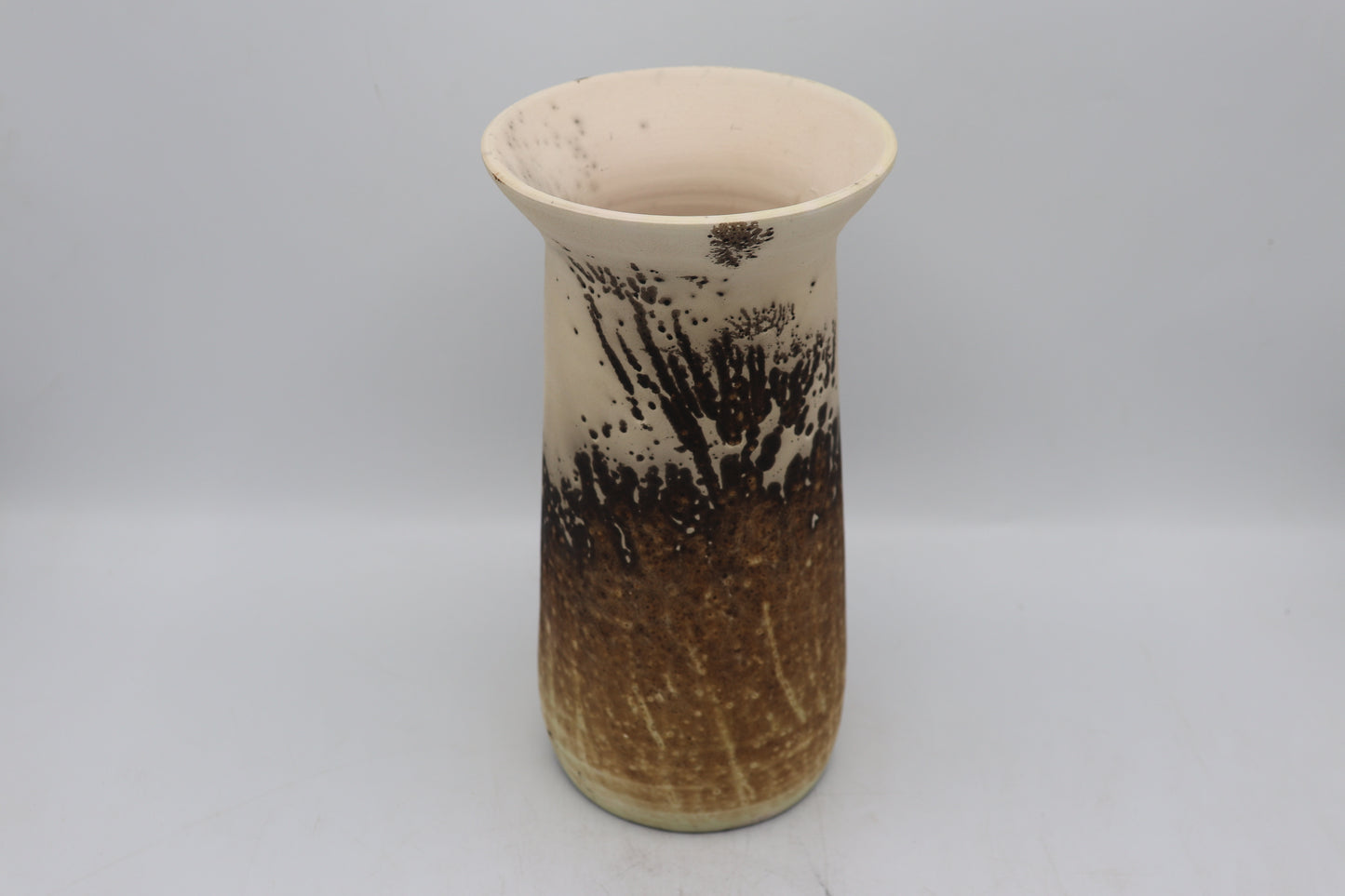 Large vase made from white Raku clay and fired in Obvara firing technique