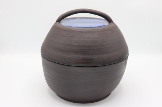 Bread pot - handmade black stoneware