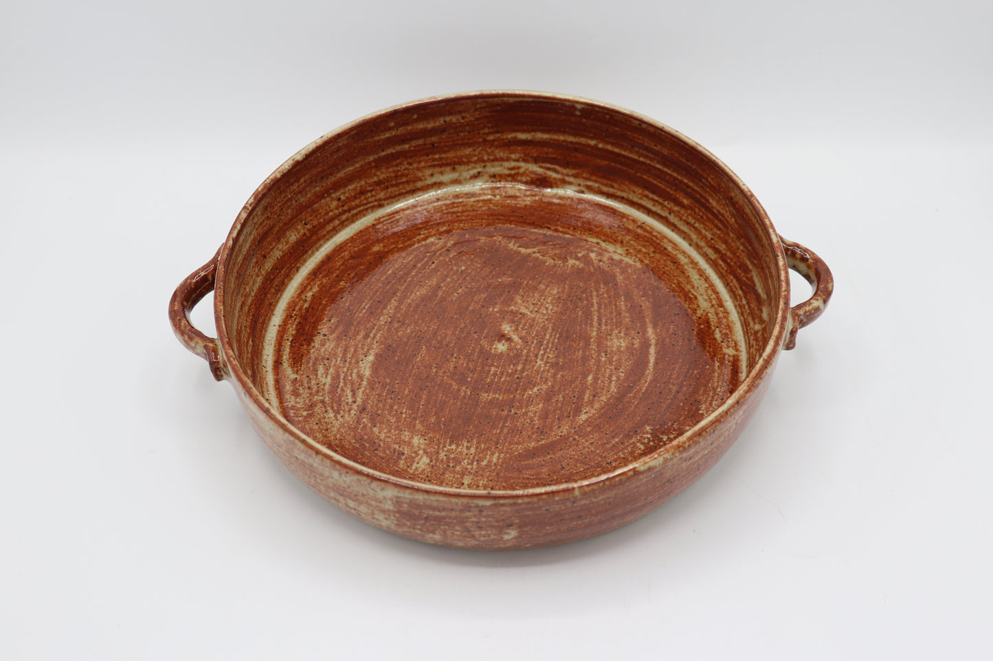 Rustic 9” ceramic casserole and salad bowl