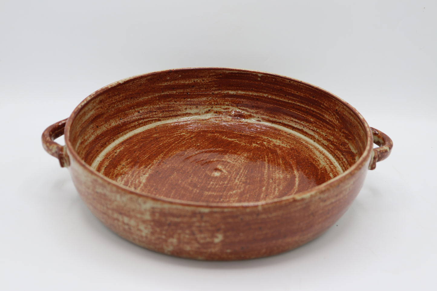 Rustic 9” ceramic casserole and salad bowl