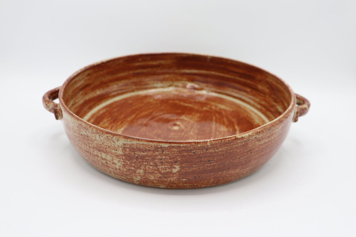 Rustic 9” ceramic casserole and salad bowl