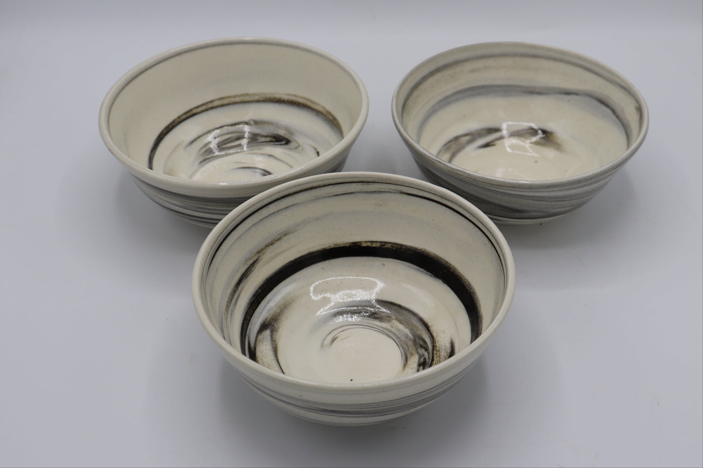 Ceramic bowl Handmade -  Black & white