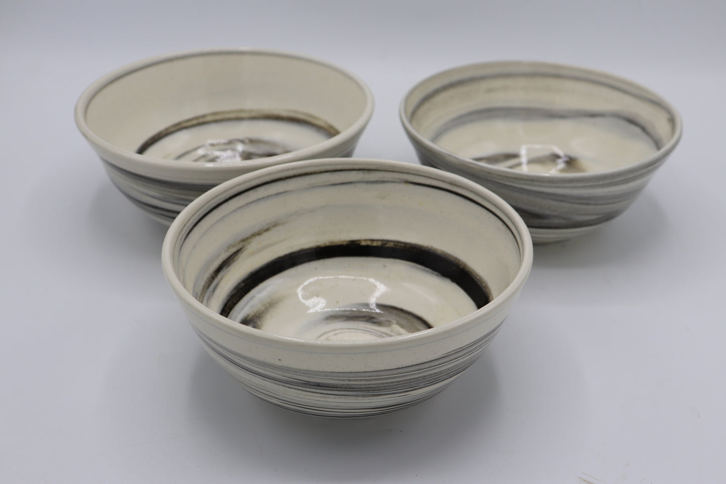 Ceramic bowl Handmade -  Black & white