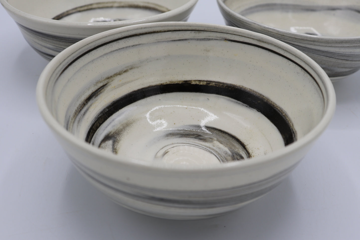 Ceramic bowl Handmade -  Black & white