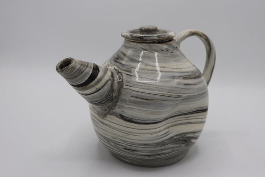 Ceramic Tea Pot Handmade -  Black & white