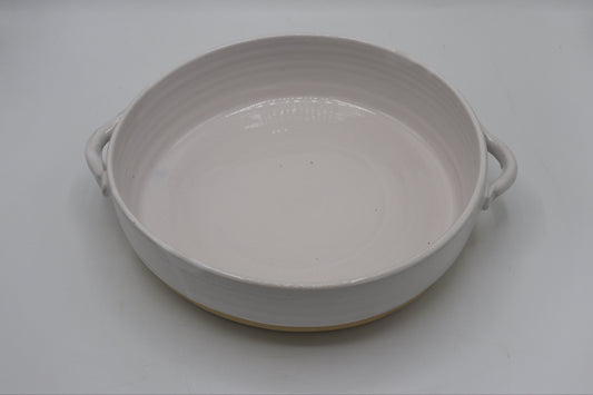 Rustic 9” ceramic casserole and salad bowl