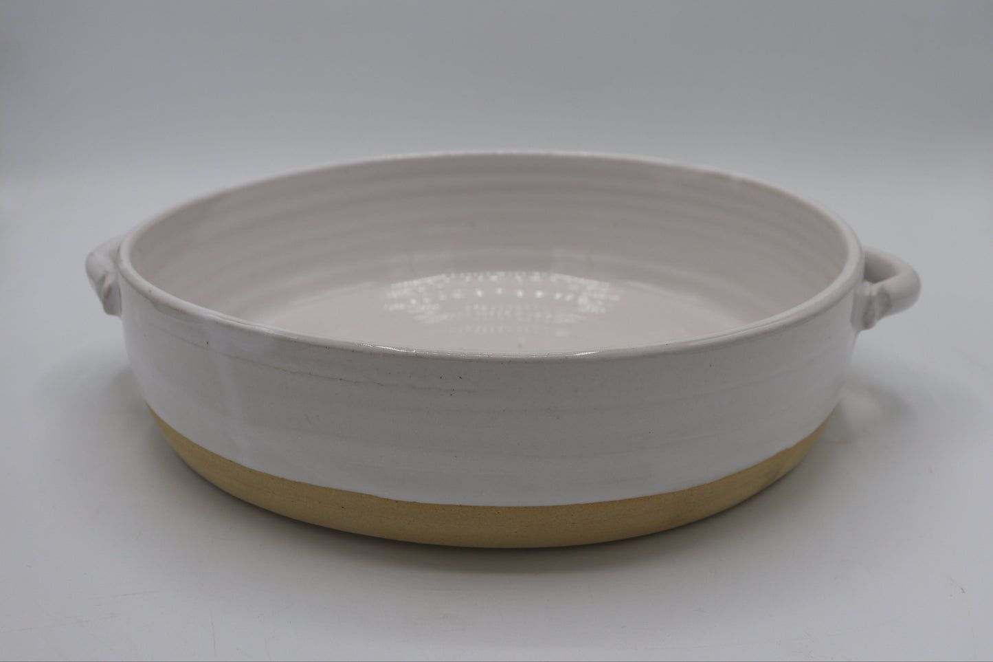 Rustic 9” ceramic casserole and salad bowl