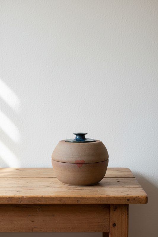 Bread pot - handmade black and brown stoneware